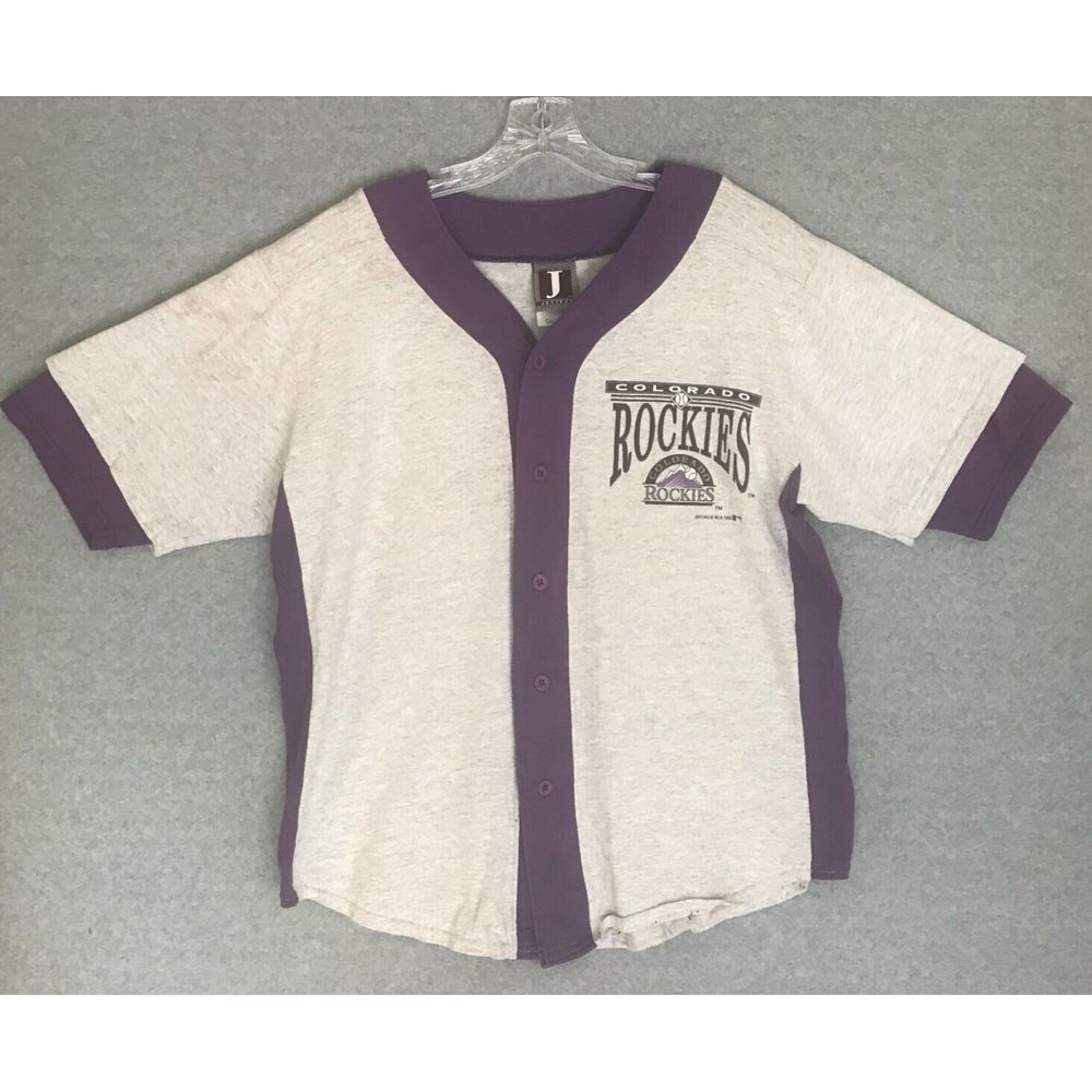 Vintage 1993 Colorado Rockies Jersey-Style Shirt Mens L/XL 1st Year‎ MLB Season